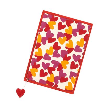 Grußkarte "Herzen (rot-fuchsia-orange)" mit Kuvert