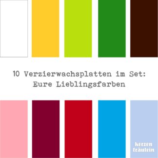 10 Verzierwachsplatten im Set "Eure Lieblingsfarben"