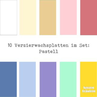 10 Verzierwachsplatten im Set "Pastell"