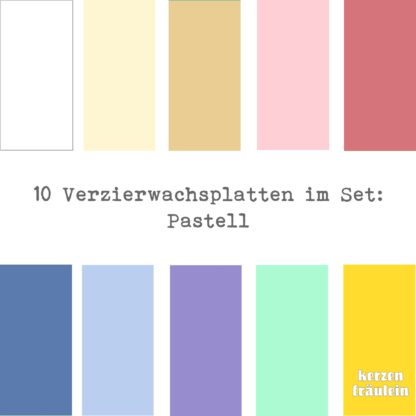 10 Verzierwachsplatten im Set "Pastell"