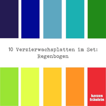 10 Verzierwachsplatten im Set "Regenbogen"