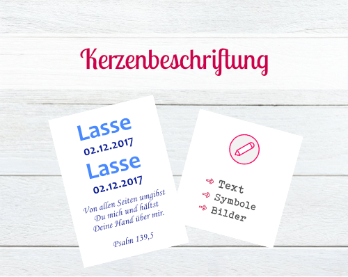 Kerzen verzieren - Kerzenbeschriftung