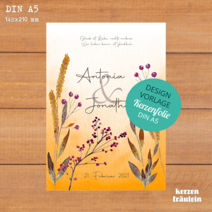 Design-Vorlage "Grasses & Berries" - Kerzenfolie DIN A5 - kerzenfräulein