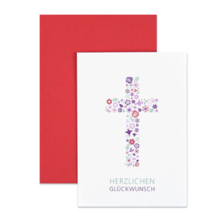 Grußkarte "Blumenkreuz" mit Kuvert