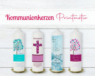 Kommunionkerzen mit Printmotiv